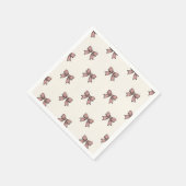 Dusty Rose Pink Ribbon Bows Elegant Coquette スタンダードカクテルナプキン (角)