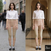 Dusty Rose Pink Sage Tartan Plaid レギンス