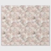 Dusty Rose Pink Snowflakes Christmas ラッピングペーパー (フラット)