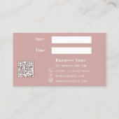 Dusty rose QR business logo appointment card 割引カード (裏面)