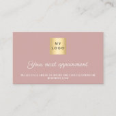Dusty rose QR business logo appointment card 割引カード (正面)