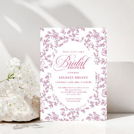 Dusty Rose Rose Pattern Pink Bridal Shower InvitE 招待状