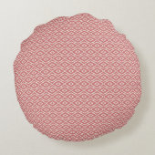 Dusty Rose Round Pillow - Modern Geometric Texture ラウンドクッション (裏面)