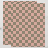 Dusty Rose & Sage Green Checkered Scrapbook Paper (正面/裏面)