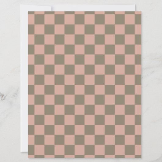 Dusty Rose & Sage Green Checkered Scrapbook Paper (裏面)