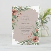Dusty Rose Serene Earthy Wedding 招待状 (スタンド正面)