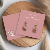 Dusty Rose Simple QR Code Earring Display Card