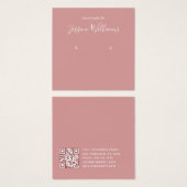 Dusty Rose Simple QR Code Earring Display Card (正面&裏面)