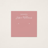 Dusty Rose Simple QR Code Earring Display Card (正面)