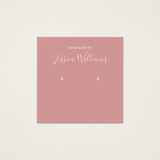 Dusty Rose Simple QR Code Earring Display Card (正面)