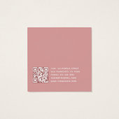 Dusty Rose Simple QR Code Earring Display Card (裏面)