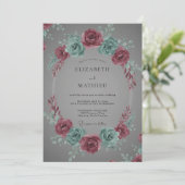 Dusty Rose Sophisticated Winter Wedding 招待状 (スタンド正面)