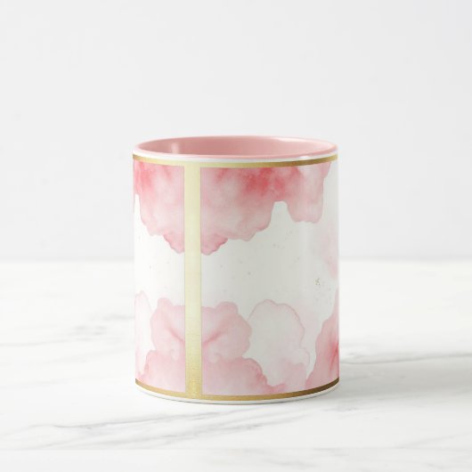 Dusty Rose Sprinkled Gold Frame Tasse マグカップ (中央)