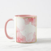 Dusty Rose Sprinkled Gold Frame Tasse マグカップ (左)