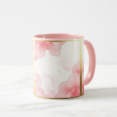 Dusty Rose Sprinkled Gold Frame Tasse マグカップ (正面右)