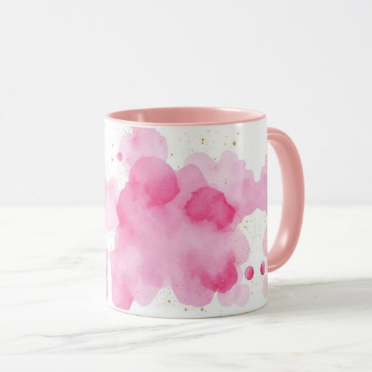Dusty Rose Sprinkled Gold Mug Tasse マグカップ (正面右)