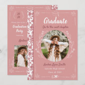 Dusty Rose Story Book Graduation 招待状 (正面/裏面)