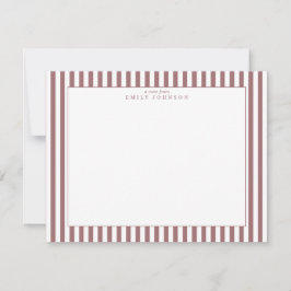 Dusty Rose Striped Note Card 招待状