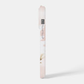 Dusty Rose Watercolor Wash Custom Photo with Name iPhoneケース (左側面)