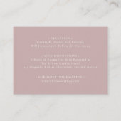 Dusty Rose Wildflower Details Card Wedding Insert エンクロージャーカード (裏面)
