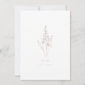 Dusty Rose Wildflower Line Art Wedding Invite 招待状 (裏面)