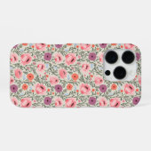Dusty Rose Wildflowers Watercolor iPhoneケース (裏面横)