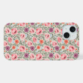 Dusty Rose Wildflowers Watercolor iPhoneケース (裏面横)