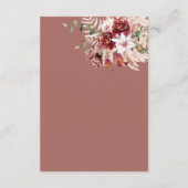 Dusty Rosewood & Blush Floral Wedding Details Card エンクロージャーカード (裏面)