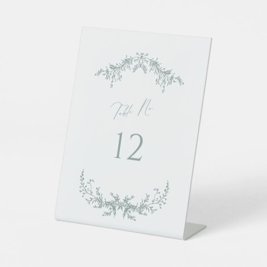 Dusty Sage Cottage Table Number Pedestal Sign 台座サイン (正面)