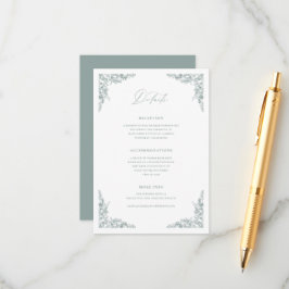 Dusty Sage Details Enclosure Card Wedding Info エンクロージャーカード