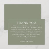 Dusty Sage Green Botanical Wedding | Nature Earthy サンキューカード (正面/裏面)