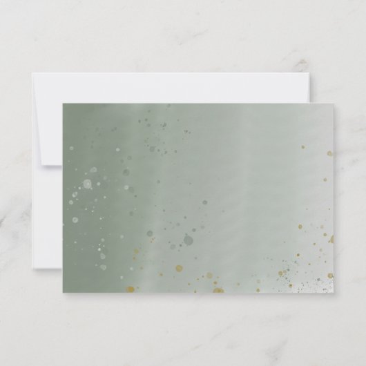 Dusty Sage Green Floral Wedding RSVP Response Card (裏面)