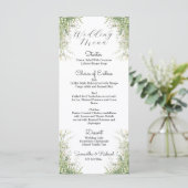 Dusty Sage Green Flowers 4x9"のメ結婚ニュー メニュー (スタンド正面)