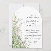 Dusty Sage Green Flowers 5 x 7"結婚s 招待状 (正面)