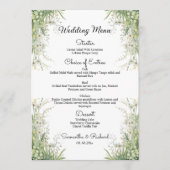 Dusty Sage Green Flowers 5x7"のメ結婚ニュー メニュー (正面)