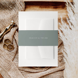 Dusty Sage Green Wedding 招待状ベリーバンド