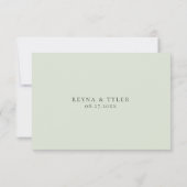 Dusty Sage Green's Food 結婚 Algemy RSVPカード (裏面)