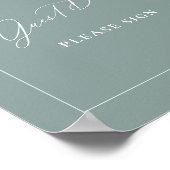 Dusty Sage Guest Book Wedding Table Sign Decor ポスター (角)