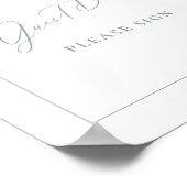 Dusty Sage Guest Book Wedding Table Sign Decor ポスター (角)