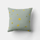 Dusty Sage Japanese Dandelion Floral Pattern クッション (裏面)
