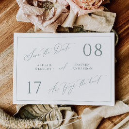 Dusty Sage Save the Date Wedding Announcement セーブザデート