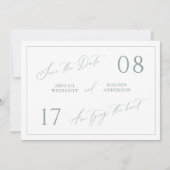 Dusty Sage Save the Date Wedding Announcement セーブザデート (正面)