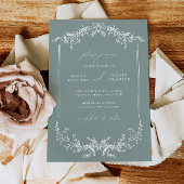 Dusty Sage Wedding Invitation Announcement Card 招待状