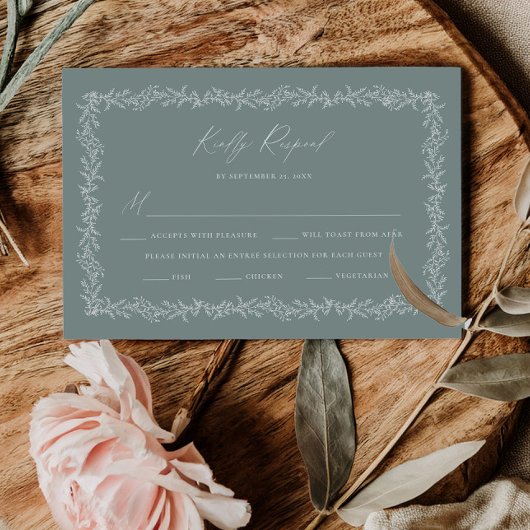 Dusty Sage Wedding Invitation RSVP Response Card