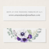 Dusty Violet結婚の水彩フローラRSVP (正面&裏面)