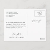 Dusty Violet Pastelフローラ結婚の写真ありがとう ポストカード (裏面)