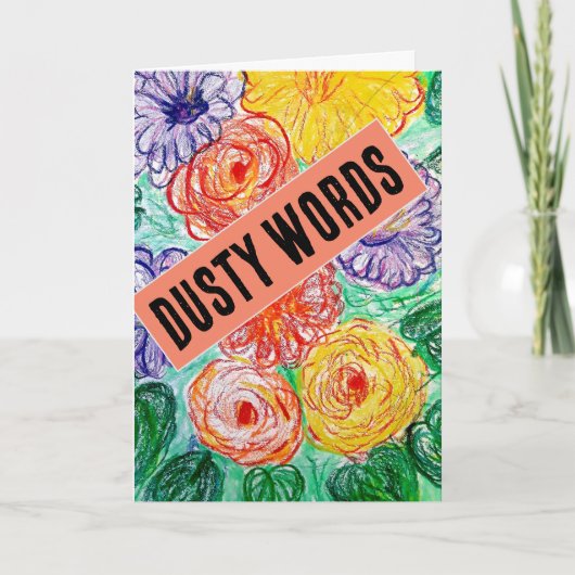 Dusty Words Folded Greeting Card カード (正面)