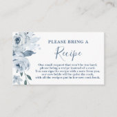 DustyBlueフローラブライダルシャワーレシピカード要求 エンクロージャーカード (正面)