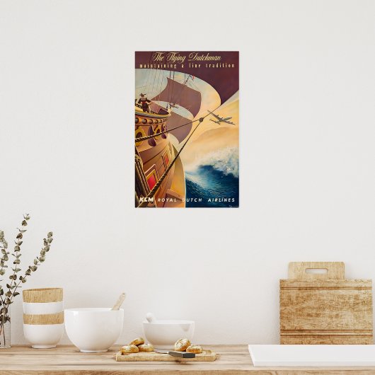 Dutch Art Print KLM Travel Poster ポスター (キッチン)