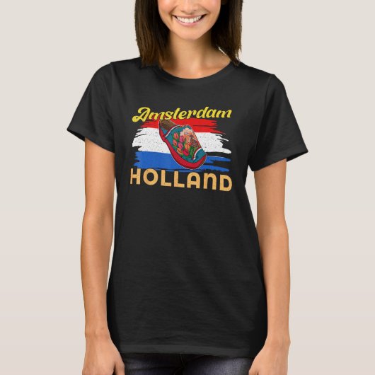 Dutch clogs Klomp shoes Netherlands Holland souven Tシャツ (正面)